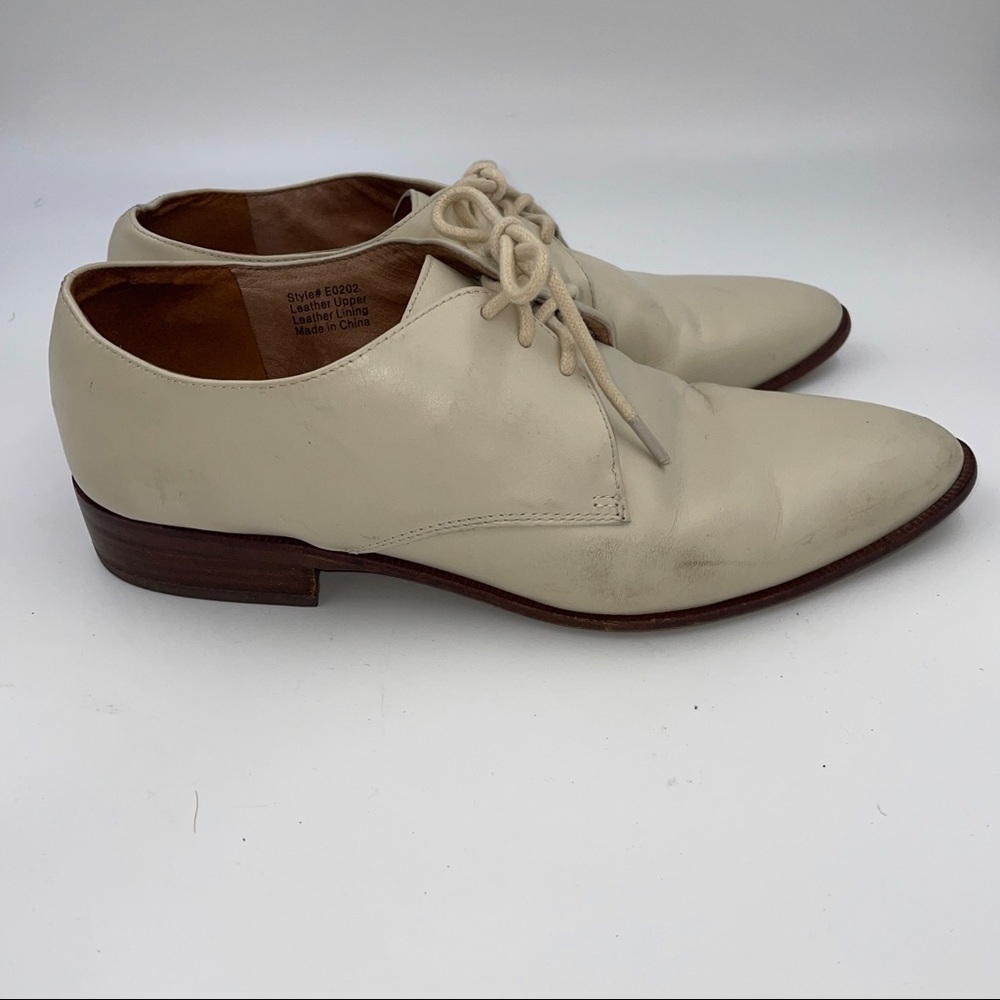 Madewell Cream Leather Oxfords